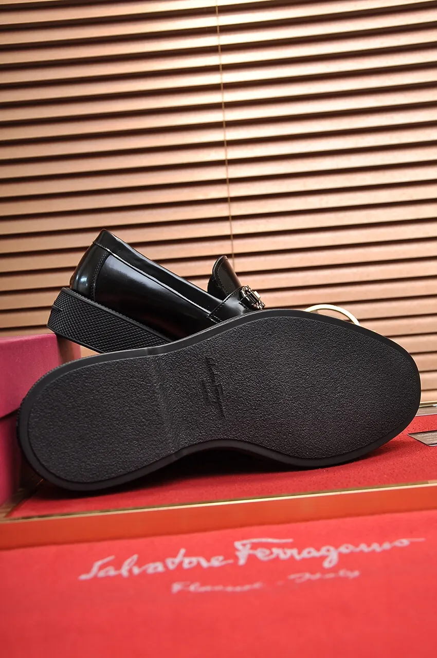 Men's shoes 💰720💶 [Ferragamo/Ferragamo] The latest model in the counter. Original imported open-sided high-quality cowhide hand-woven + imported 🐂 cowhide + original luxury metal buckle + original combination outsole. Comparison without pressure 38--45 (45 custom-made)